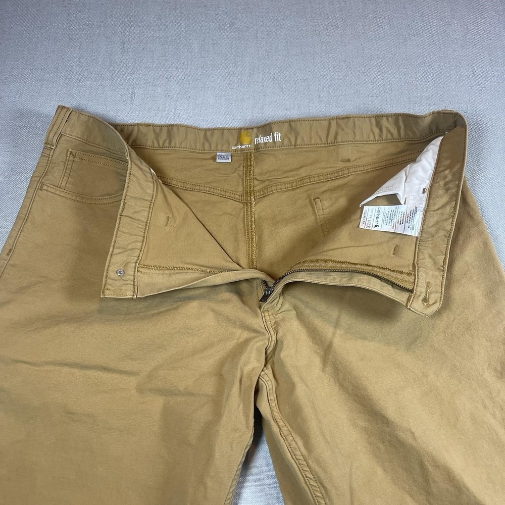 Carhartt Rugged Flex Relaxed Fit Canvas Work Pants Mens 44x30 Khaki‎ Ripstop - Picture 4 of 12